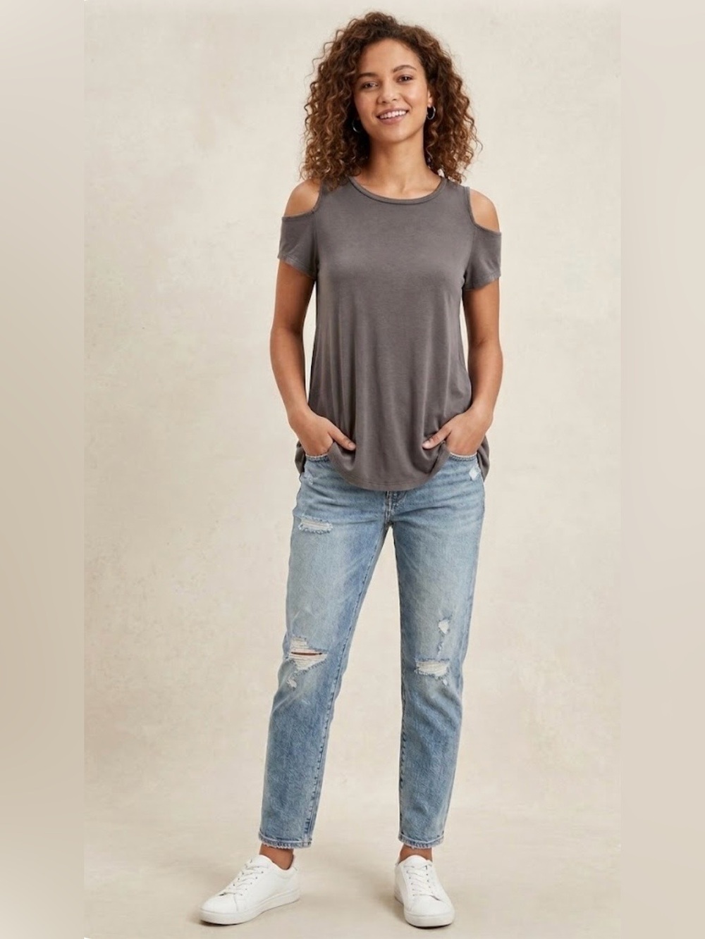 American Eagle Soft & Sexy Cold Shoulder Tee